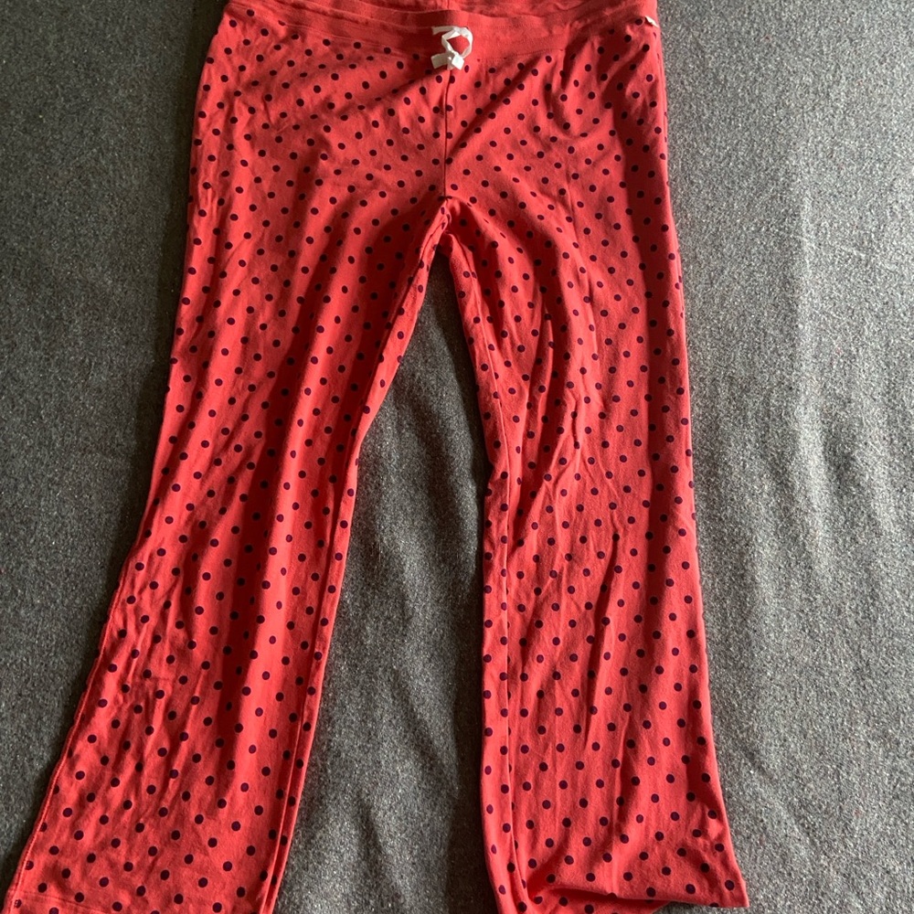 Eddie Bauer Coral Polka Dot Pajama Pants XL - Picture 3 of 11